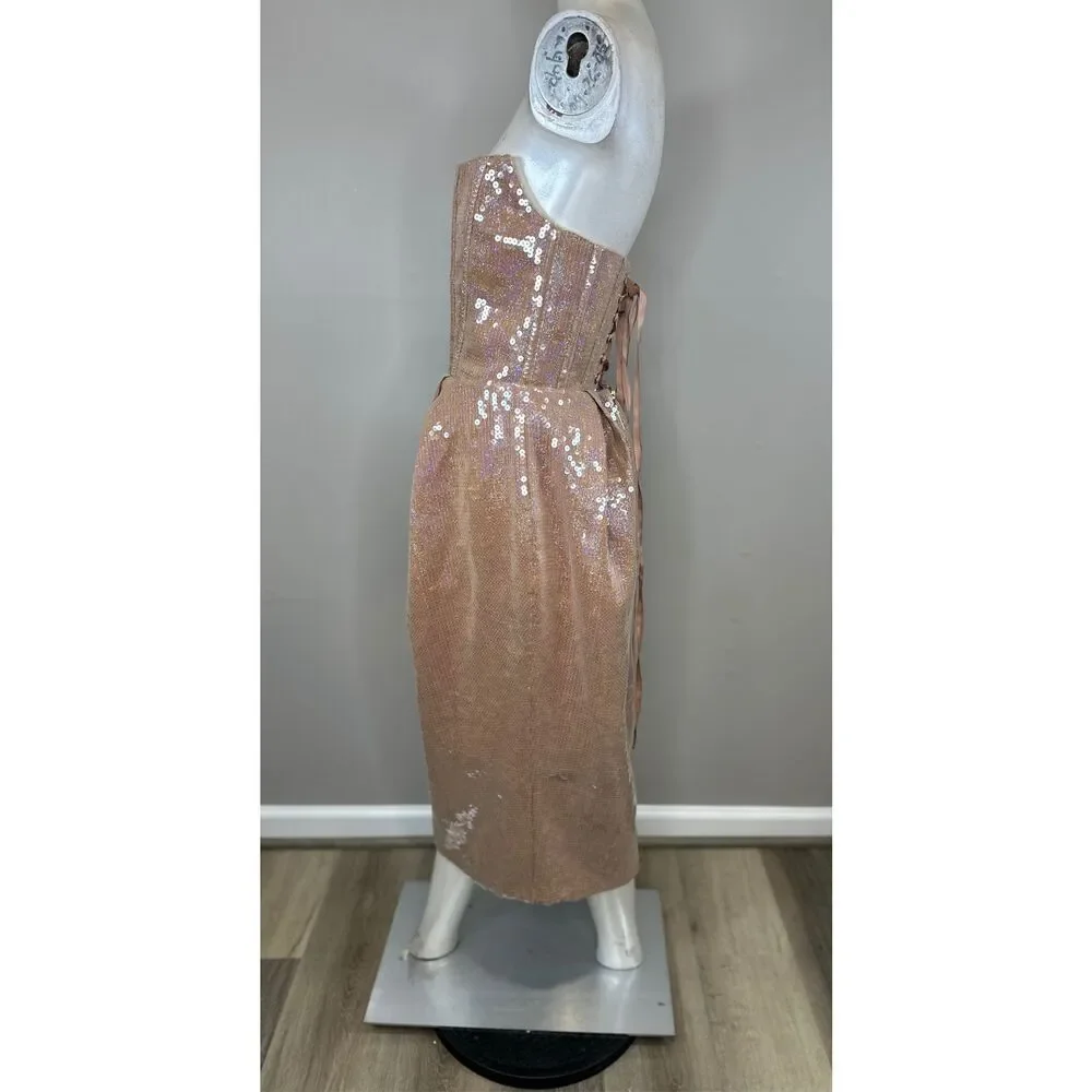 NWT Bronx and Banco Maraya Sequin Corset Midi-Dress Size L $960 - Picture 6 of 9